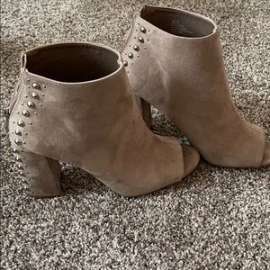 Tan bootie. With studded detail